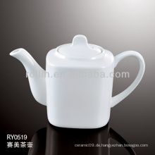 Gesundes, haltbares, weißes Porzellan-Ofen sicheres chinesisches Teekanne mit Deckel
